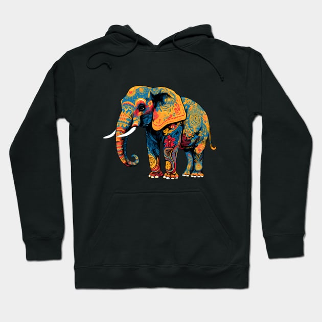 Tribal Elephant Art Wildlife Endangered African Asian Indian Hoodie by Pine Hill Goods